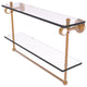 Pacific Grove 22" Double Groovy Glass Shelf with Towel Bar, Brushed Bronze
