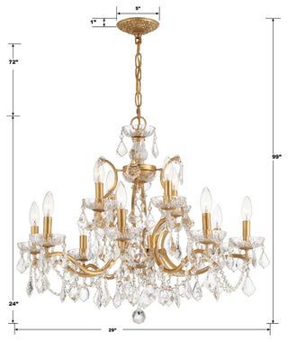 Filmore 12-Light Antique Gold Chandelier