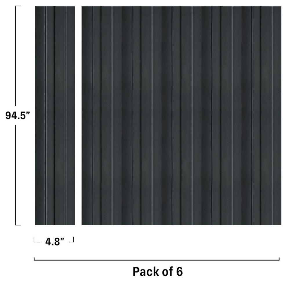 Waterproof Slat Panel, Black, Pack of 6