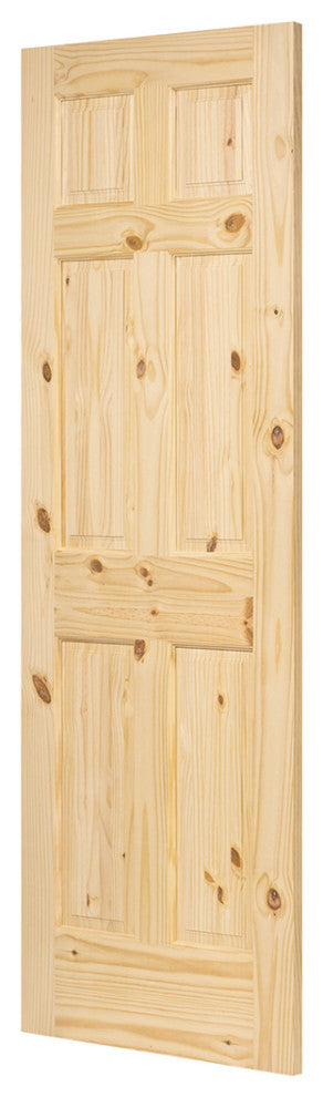 6-Panel Door, Solid Knotty Pine, Kimberly Bay Interior Slab Colonial, 80" x 32"