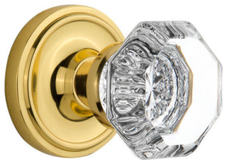 Single Classic Rosette With Waldorf Knob, Antique Pewter, Polished Brass, Double