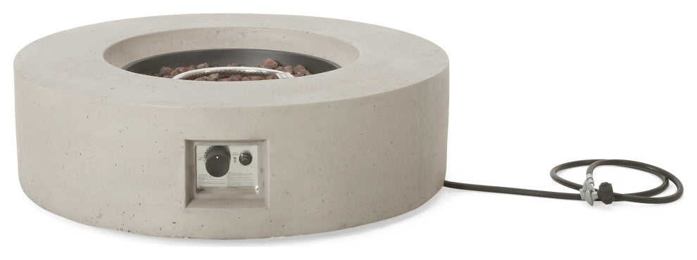 Hearth Outdoor 50,000 BTU Circular Fire Pit, No Tank Holder, Light Gray