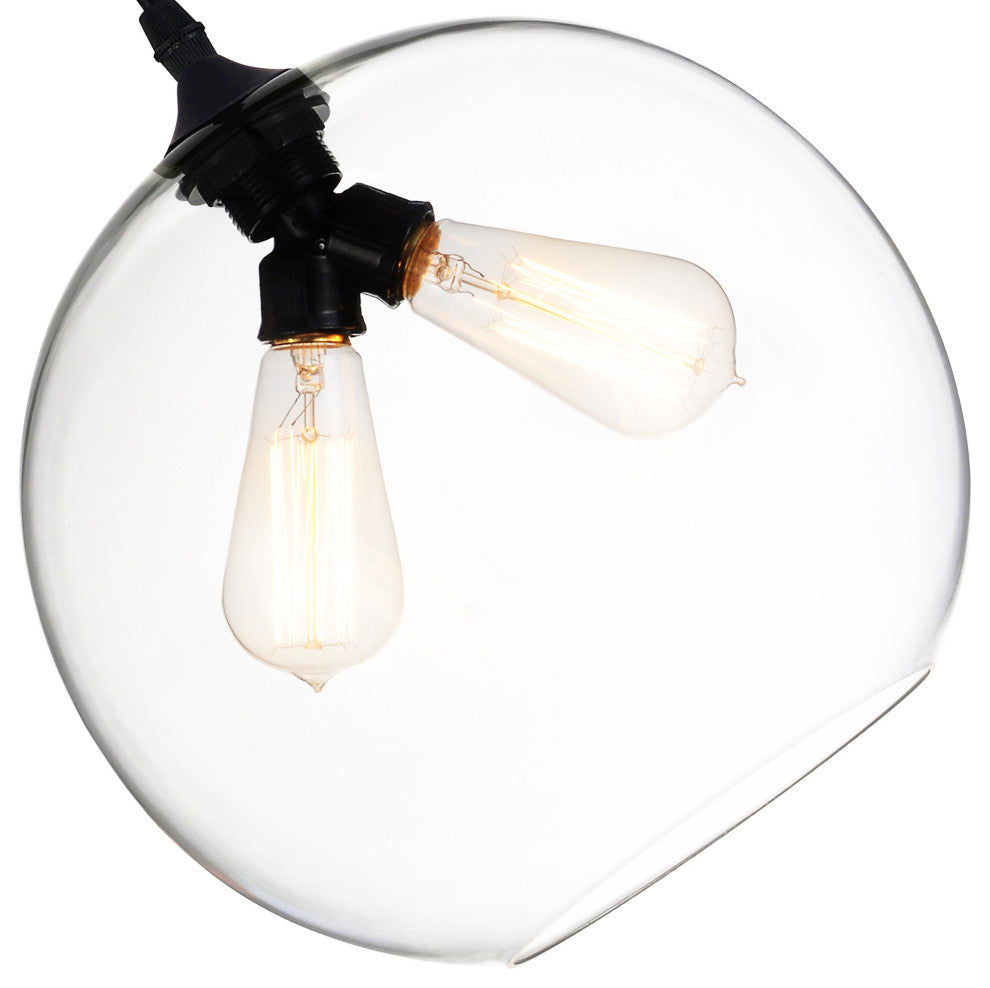 Glass 2 Light Down Mini Pendant, Clear