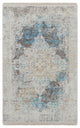 Surya Solar SOR-2306 3'x5' Rug, Sky Blue/Blue/Taupe/Gray/Light Gray/White/Yellow