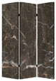 HomeRoots 1" x 48" x 72" Multi Color Wood Canvas Black Marble Screen