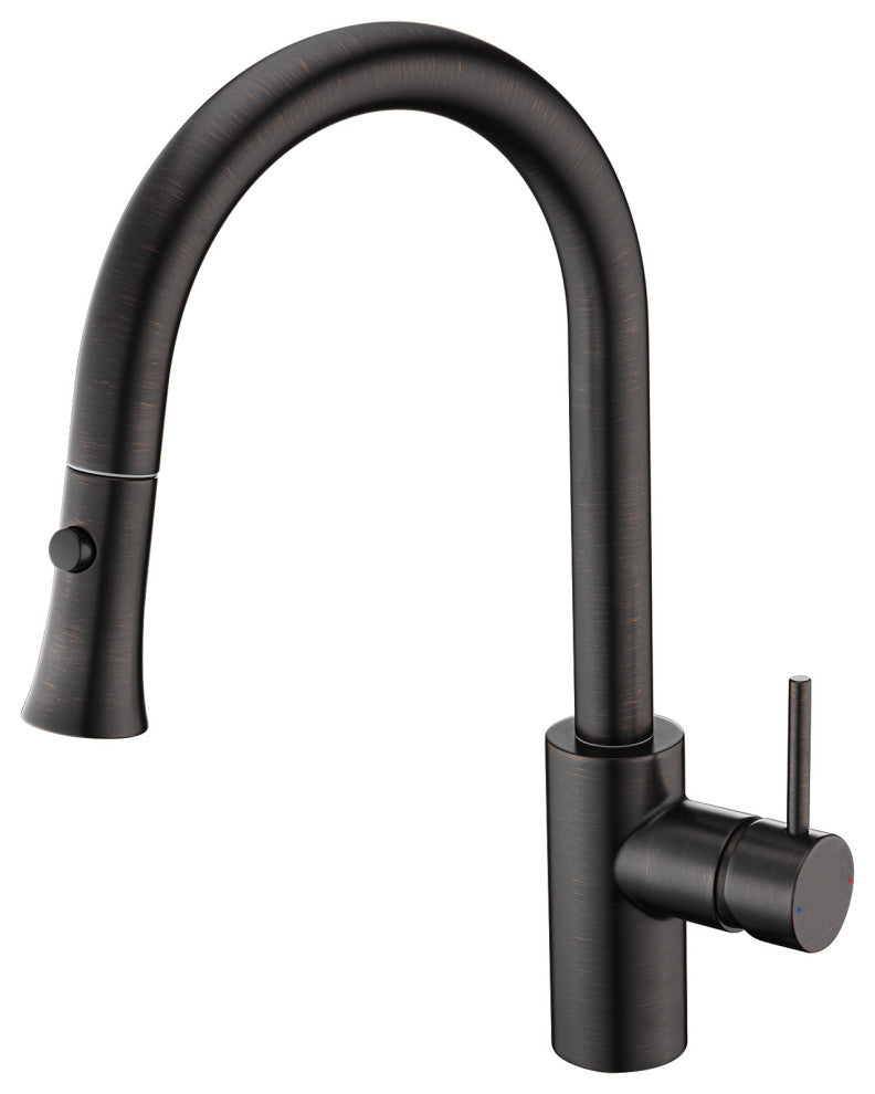 Luxier KTS11-T Single-Handle Pull-Down Sprayer Kitchen Faucet, Oil Rubbed Bronze