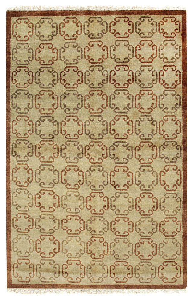 Brown Transitional All Over Ningxia Area Rug