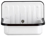 Wall Mounted Service / Utility Sink, White Glazed Steel, Black Trim