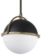 Maxim 12411 Duke 10"W Mini Pendant - Black / Weathered Brass