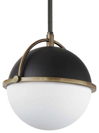 Maxim 12411 Duke 10"W Mini Pendant - Black / Weathered Brass