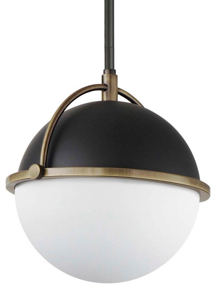 Maxim 12411 Duke 10"W Mini Pendant - Black / Weathered Brass