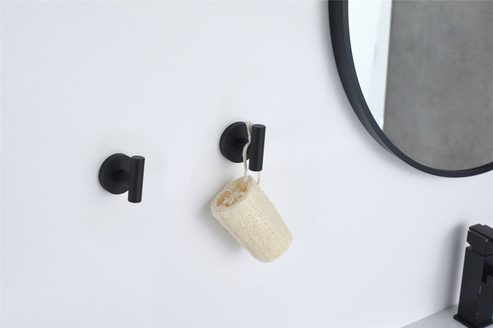 Elizabeth J-Hook Robe Hook in Matte Black (Set of 2)