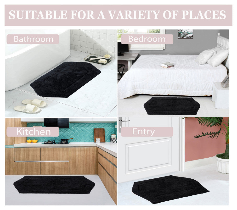 Waterford 2-Piece Bath Rug Set, Black