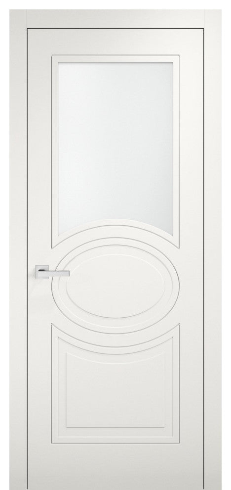 Solid French Door Opaque Glass / Mela 7012 Matte White / Modern Doors -28x80