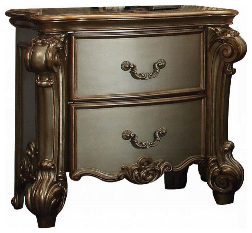 30" Bone Two Drawers Nightstand