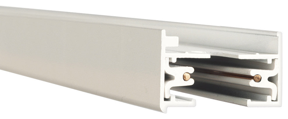 WAC Lighting L Track 6' Single Circuit 120V with 2 Endcaps in White