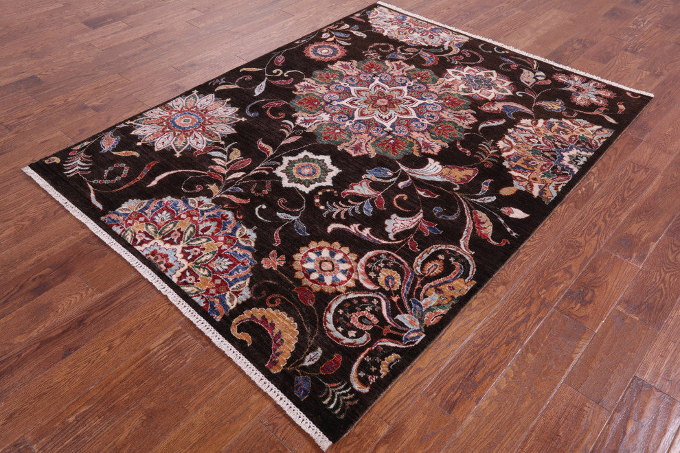 Handmade Persian Tabriz Wool Rug 5' 3" X 6' 11" Q11198