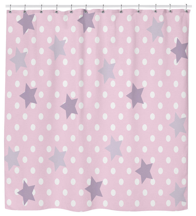 Gray Polka Dot Pattern Shower Curtain