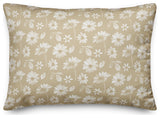 Cream and White Florals 14x20 Spun Poly Pillow