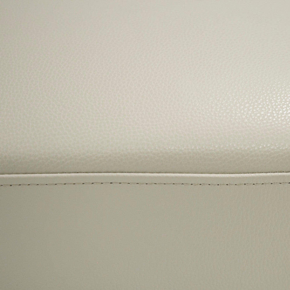 Divani Casa Jacoba Modern Light Grey Leather Rectangular Ottoman