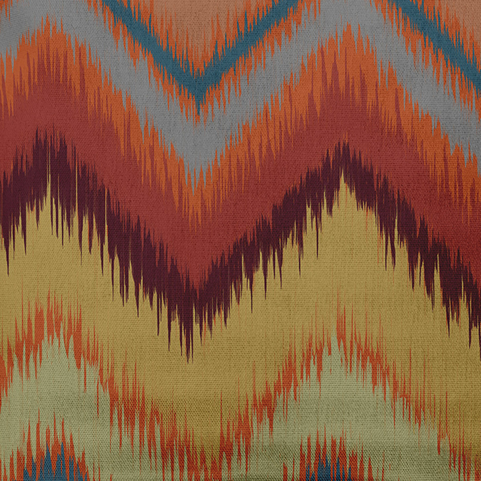 18"x18" Ikat Chevron Decorative Throw Pillow, Sienna