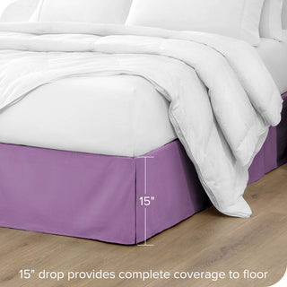Bare Home Microfiber Bed Skirt , 15" Drop Length, Lavender, Twin Xl