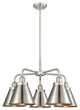 Innovations Ballston Urban 5 26" Chandelier Satin Nickel