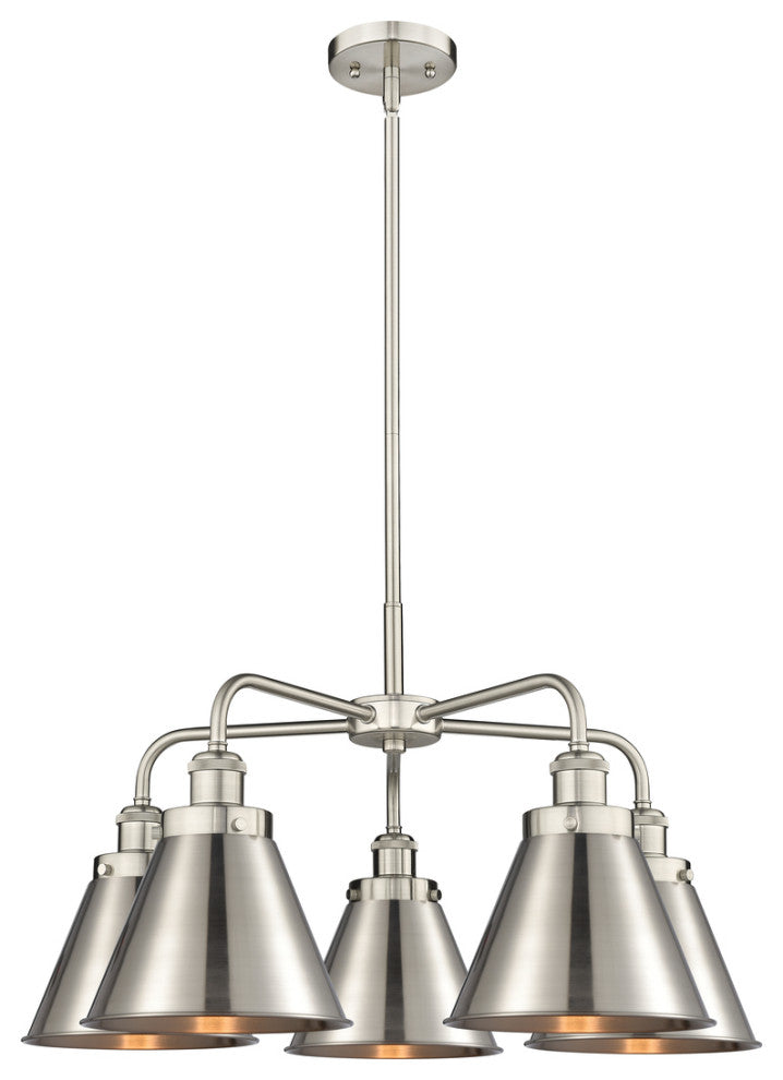 Innovations Ballston Urban 5 26" Chandelier Satin Nickel