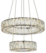 Elegant Lighting 3503G18 Monroe 2 Light 18"W LED Crystal Ring - Black