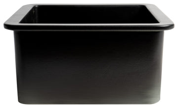 ALFI brand ABF1818S-BM Black Matte Undermount / Drop In Fireclay Prep Sink