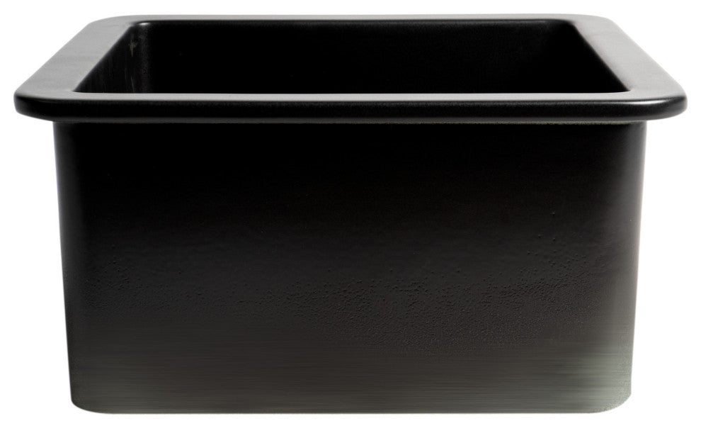 ALFI brand ABF1818S-BM Black Matte Undermount / Drop In Fireclay Prep Sink