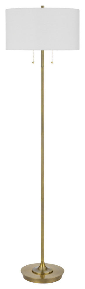 Benzara BM272214 64" Metal Floor Lamp With Pull Chain Switch, Brass