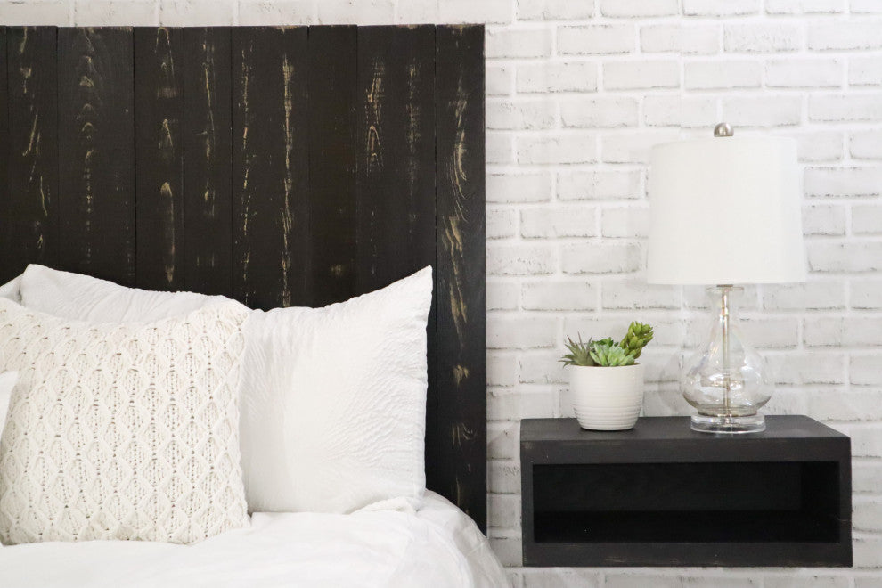 Handcrafted Headboard, Hanger Style, Black, King