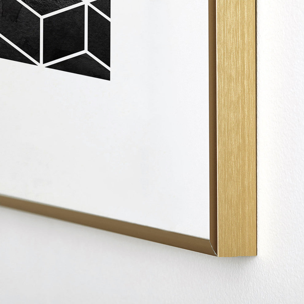 Elisabeth Fredriksson Pink Grey Gradient Cubes Metal Framed Art Print