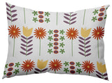 Daisy May's Garden Polyester Indoor Pillow, White, 14"x20"