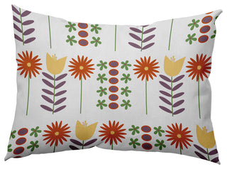 Daisy May's Garden Polyester Indoor Pillow, White, 14"x20"