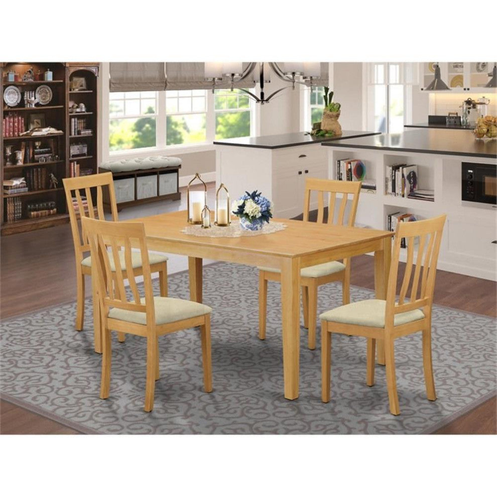 Jeremiah Rectangular Dining Table Set, 5 Pieces, Microfiber