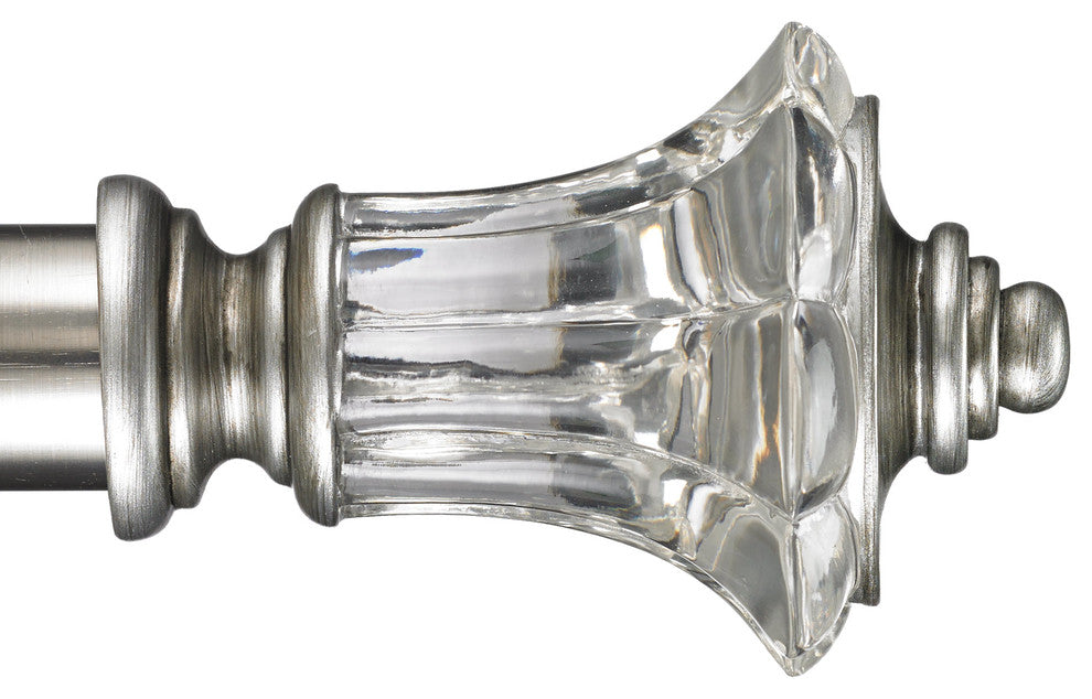 Joffre Non-Telescoping Curtain Rod, Antique Silver, 48''