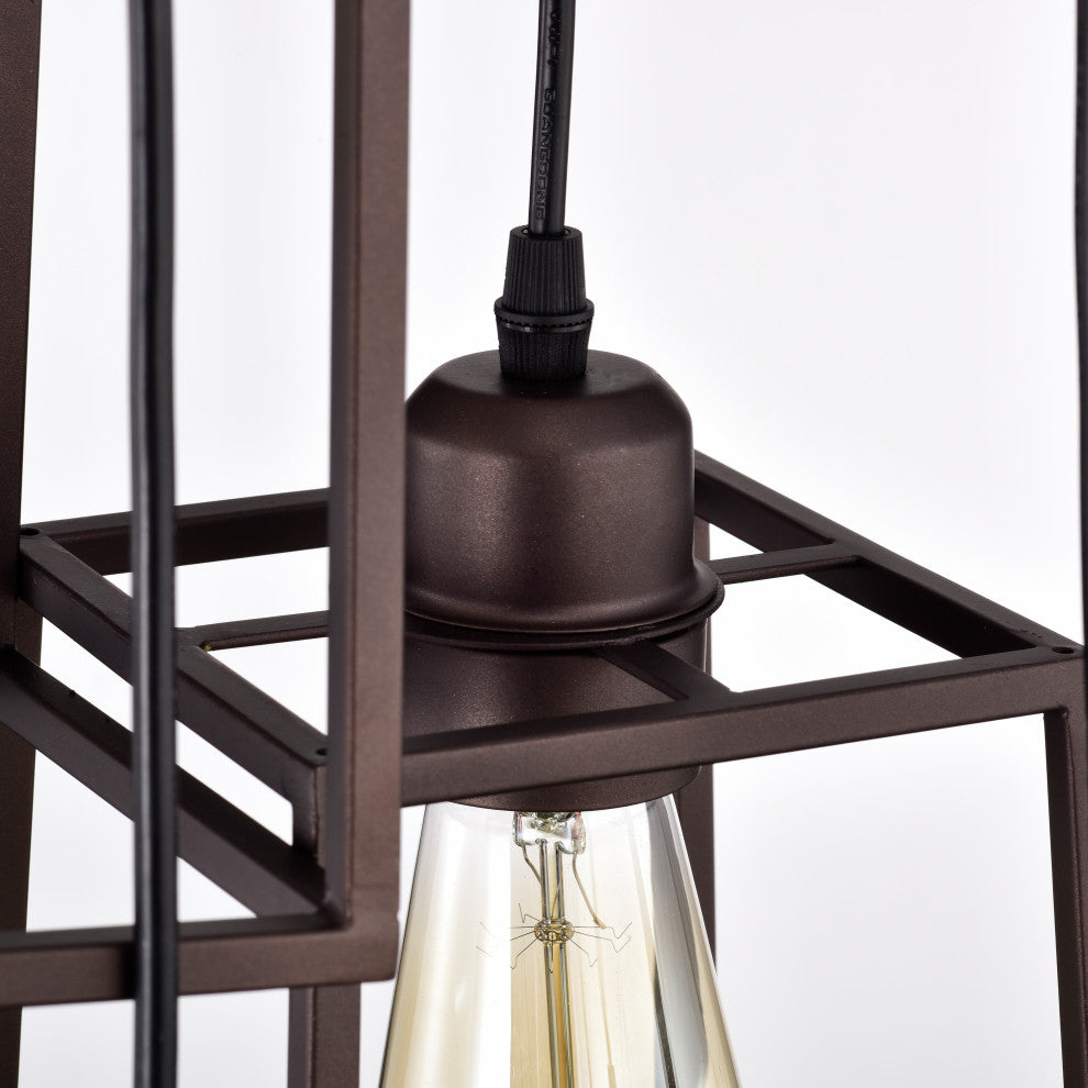 CHLOE Lighting IRONCLAD Industrial 5 Light Oil Rubbed Bronze Large Pendant