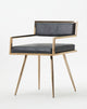 HomeRoots 30" Black Leatherette and Rosegold Stainless Steel Dining Chair