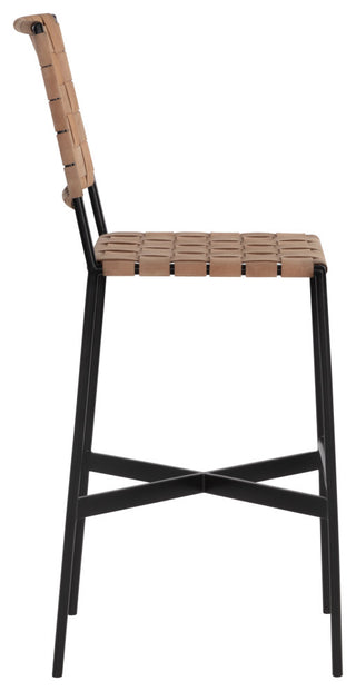 Omari Barstool Sueded Light Tan Leather
