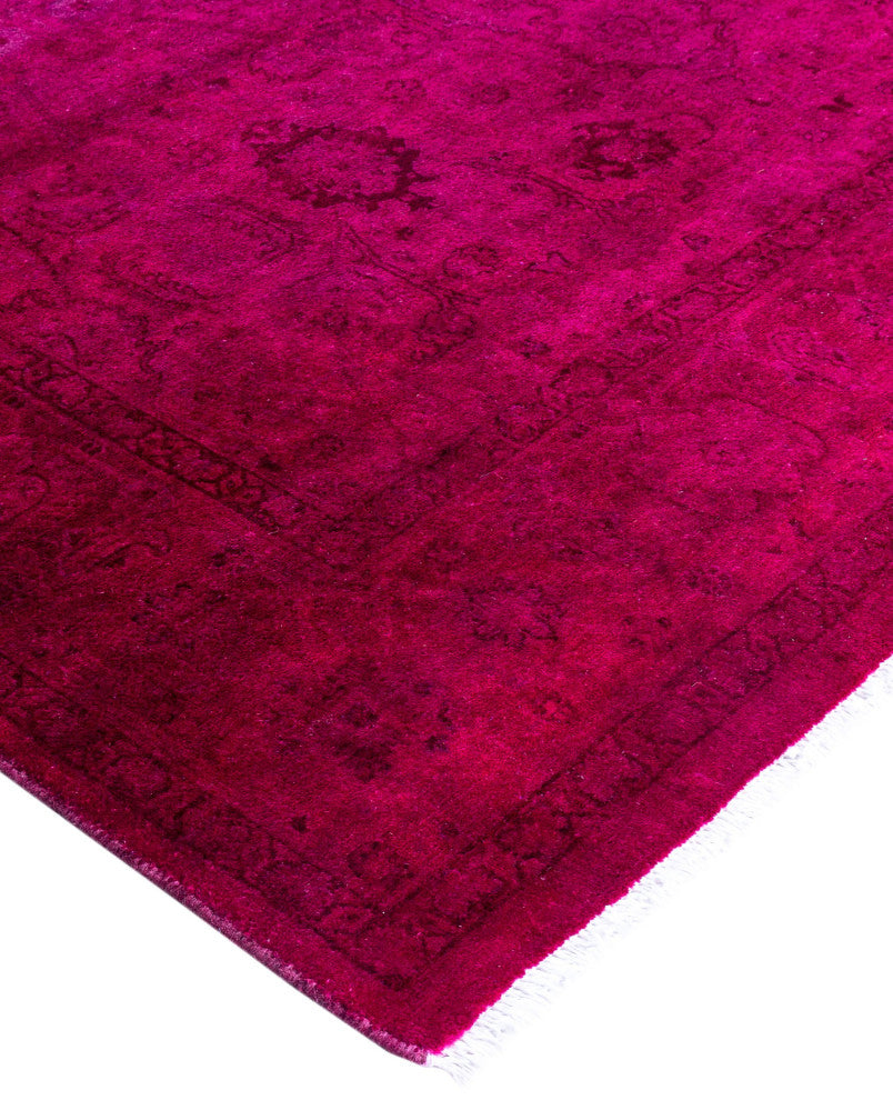 Overdyed One-of-a-Kind Hand-Knotted Area Rug Pink, 4' 8" x 7' 5"