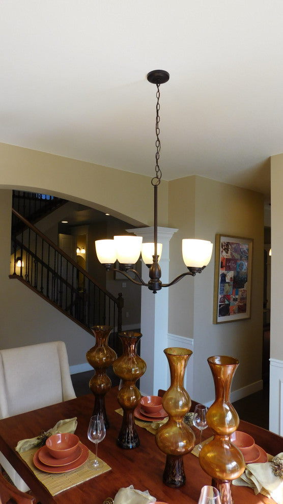 Stefan 5-Light Chandelier, Oil Rubbed Bronze, Frosted