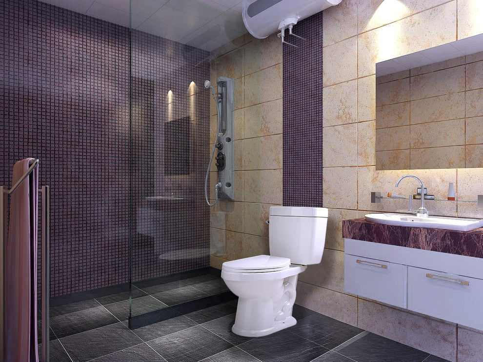 Anzzi Talos 2-Piece 1.6 GPF Single Flush Elongated Toilet, White