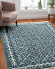 Well Woven Cabana Tribal Geometric Shag Agata 5'3"x7'3" Light Blue Area Rug