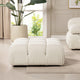 Marcel 36" Modular Tufted Square Cocktail Ottoman, Ivory White Boucle