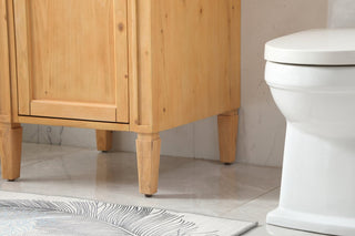 Home Living Vanity with Carrara White Marble Countertop, Natural Wood, 21", Single Sink