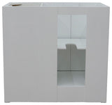37" Vanity, Glacier Ash With Gray Granite Top, Left Doors/Left Rectangle Sink