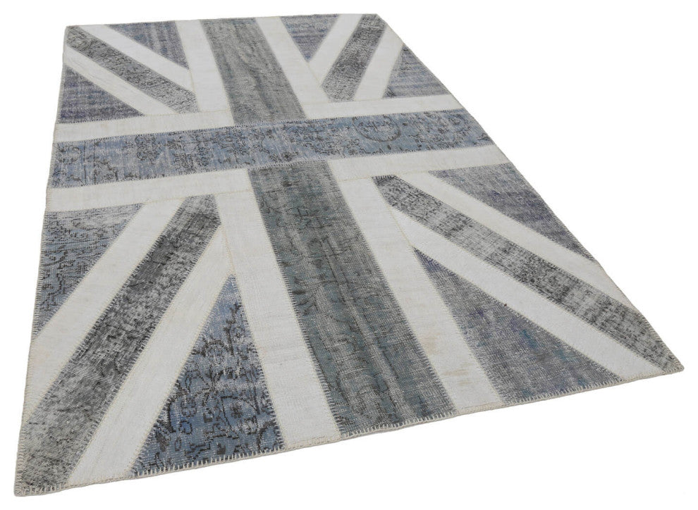 Rug N Carpet - Handmade Oriental 6' 7'' x 9' 10'' Flag Patchwork Rug