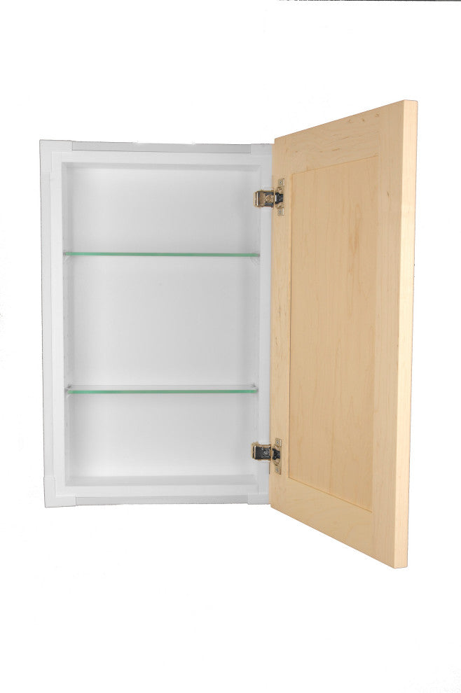 Fruitville Shaker Style Frameless Recessed Wood Bathroom Medicine Cabinet, 14x40, Unfinished